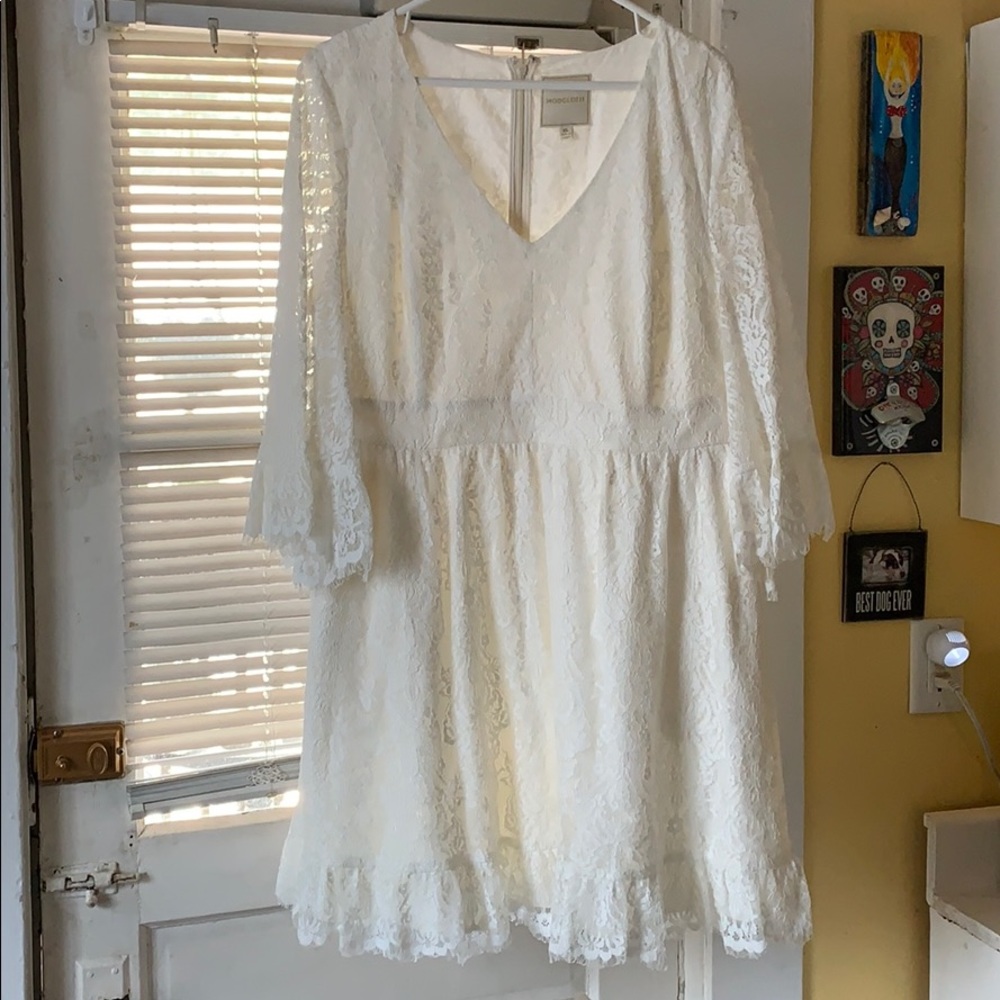 White lace ModCloth dress - size XL